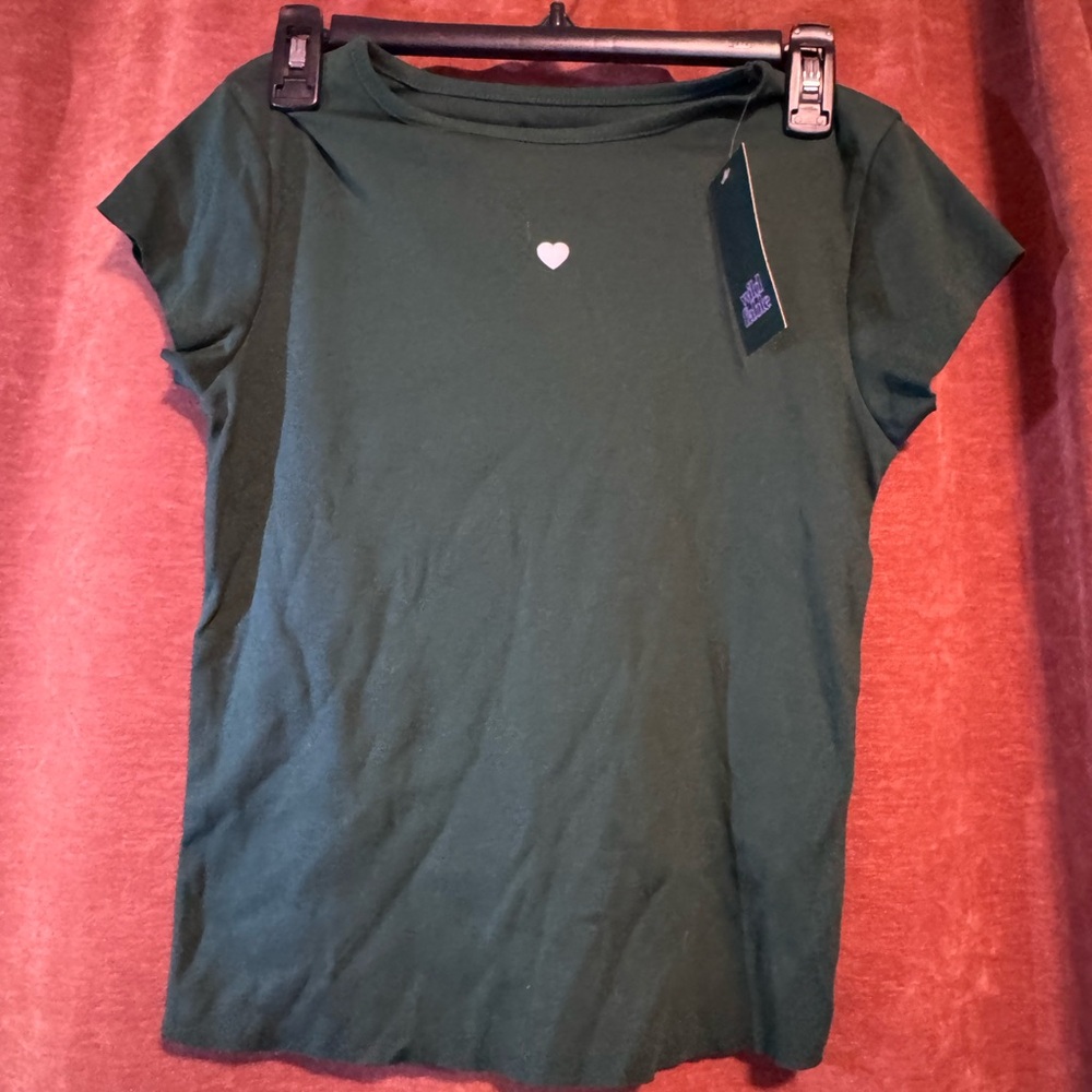 Wild Fable Dark Green Heart Baby Tee